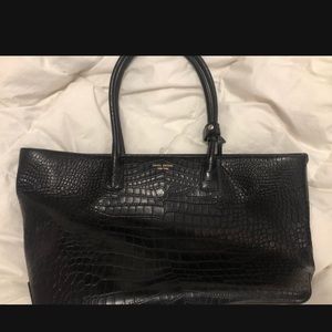 Henri Bendel HUGE leather Croc tote